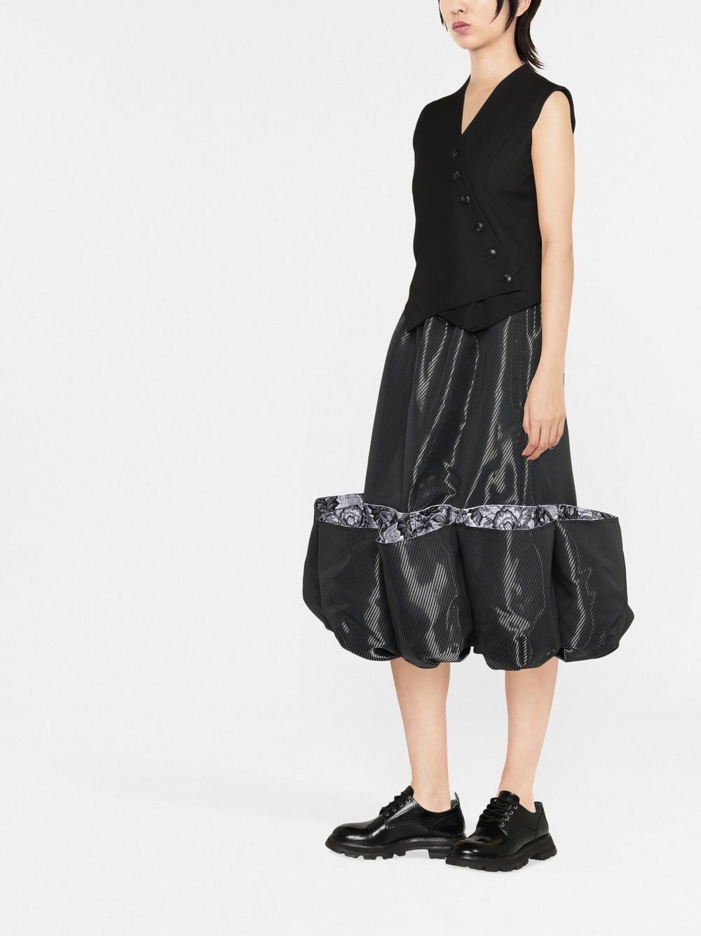 Comme Des Garcons puff hem lace-trim skirt Women