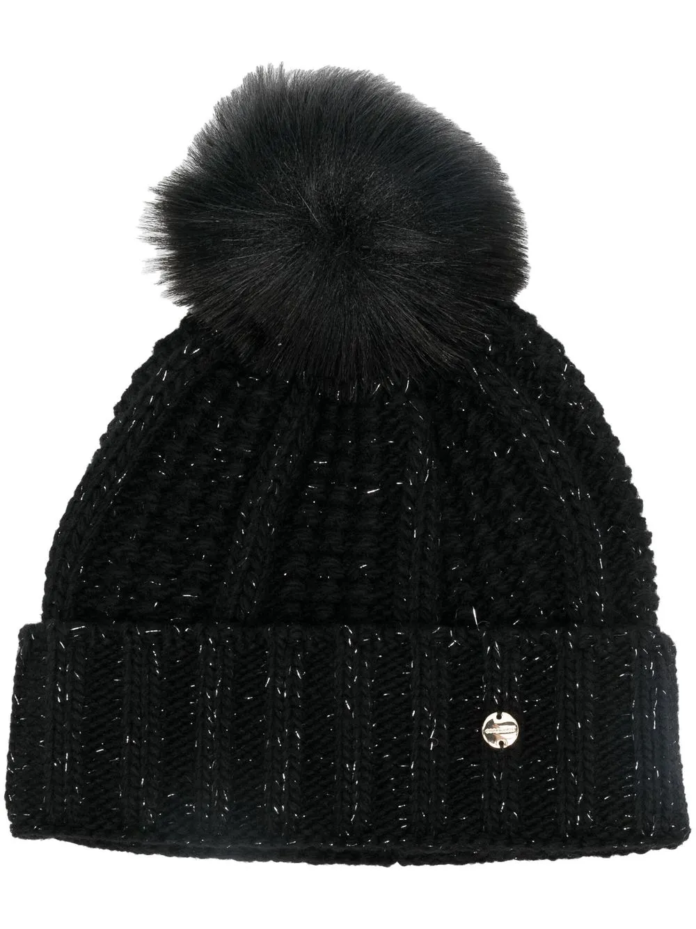 

Coccinelle pompom knitted beanie - Black