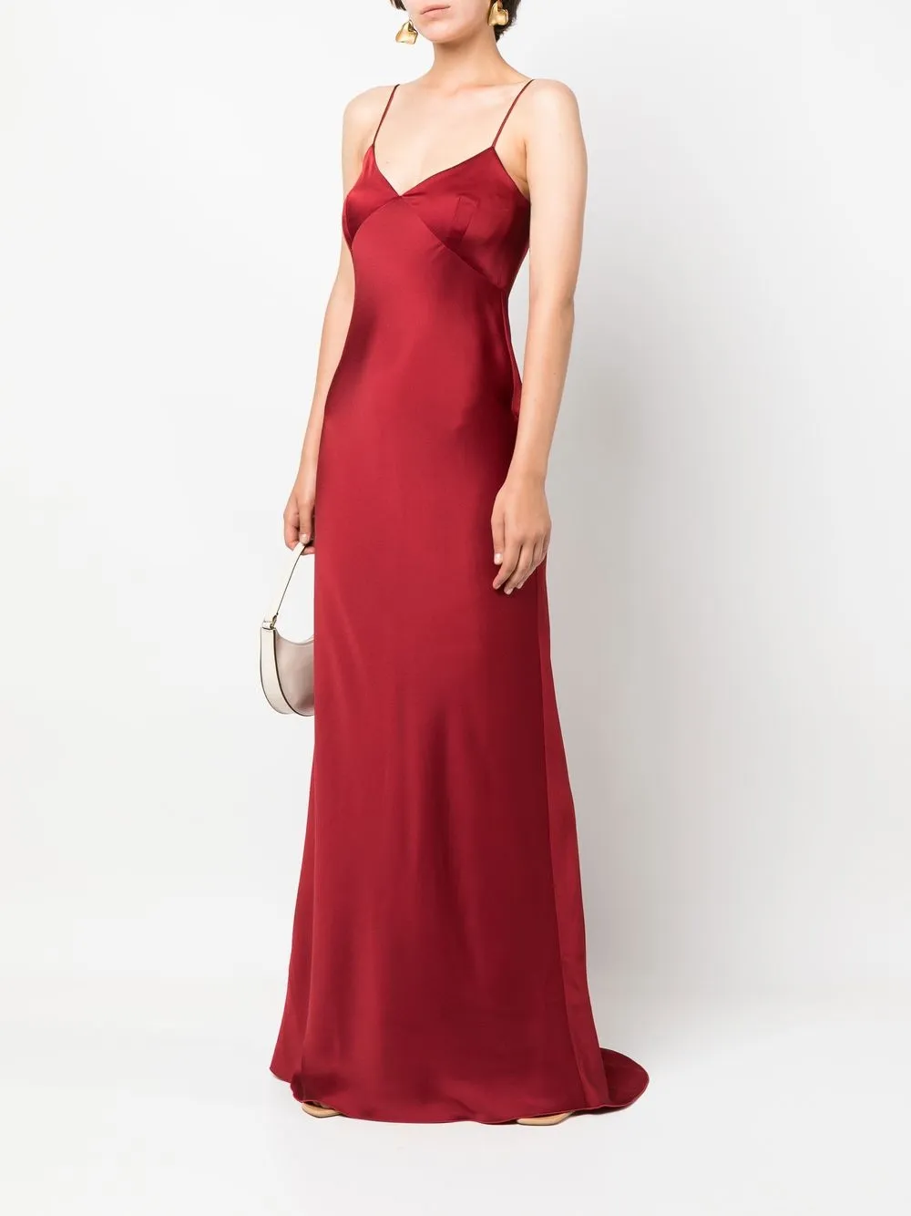 Max Mara Satijnen avondjurk Rood