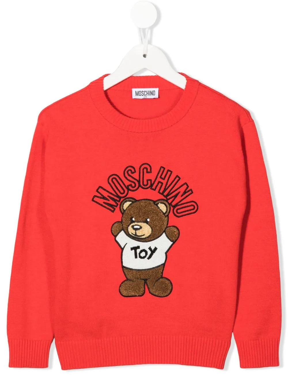 

Moschino Kids suéter con logo bordado - Rojo