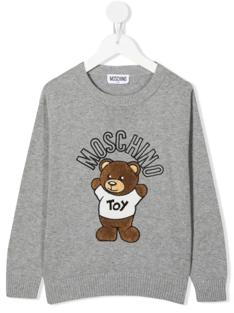 Moschino Kids - embroidered-logo teddy-bear sweatshirt