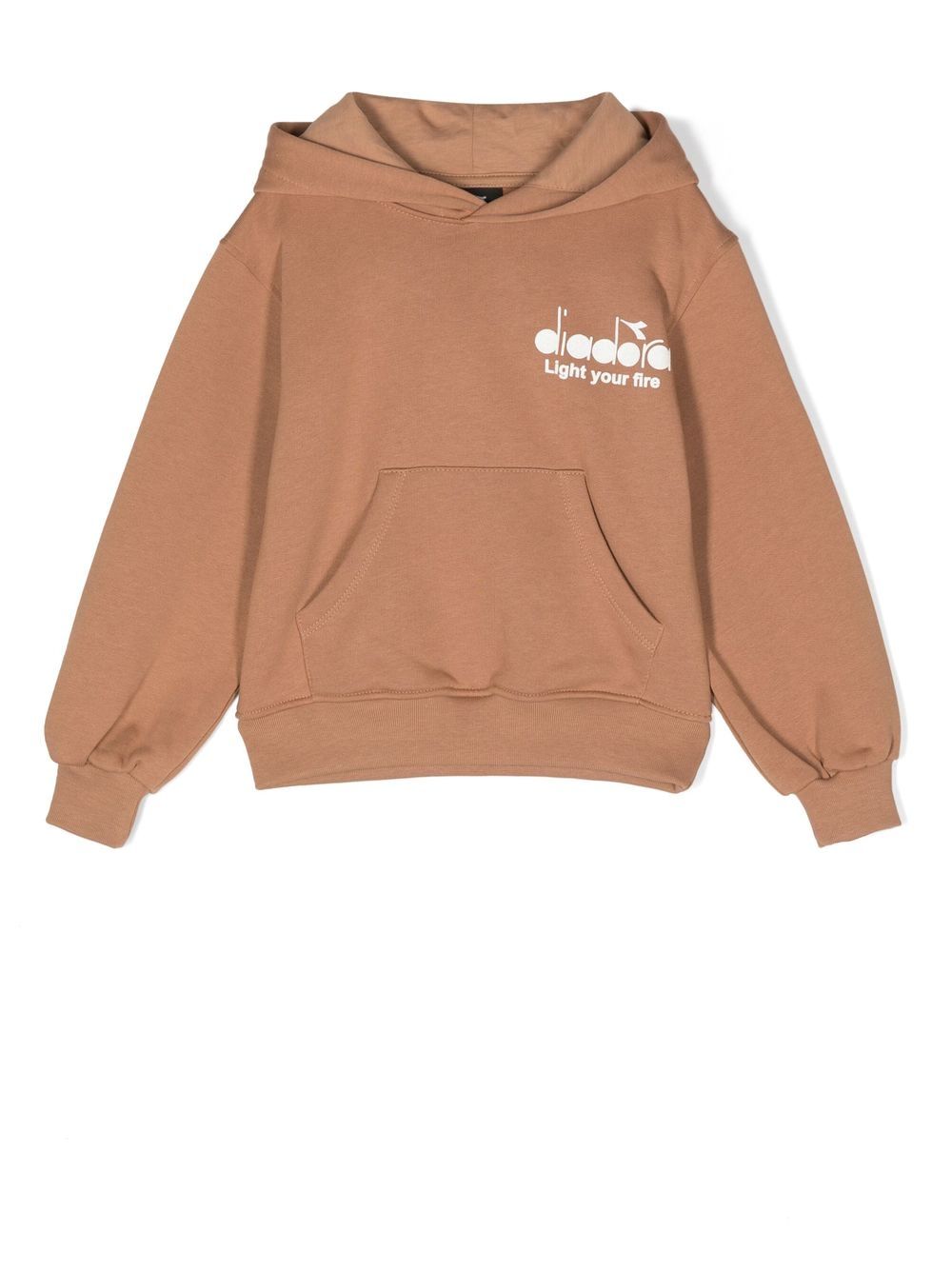 

Diadora Junior logo-print cotton hoodie - Brown