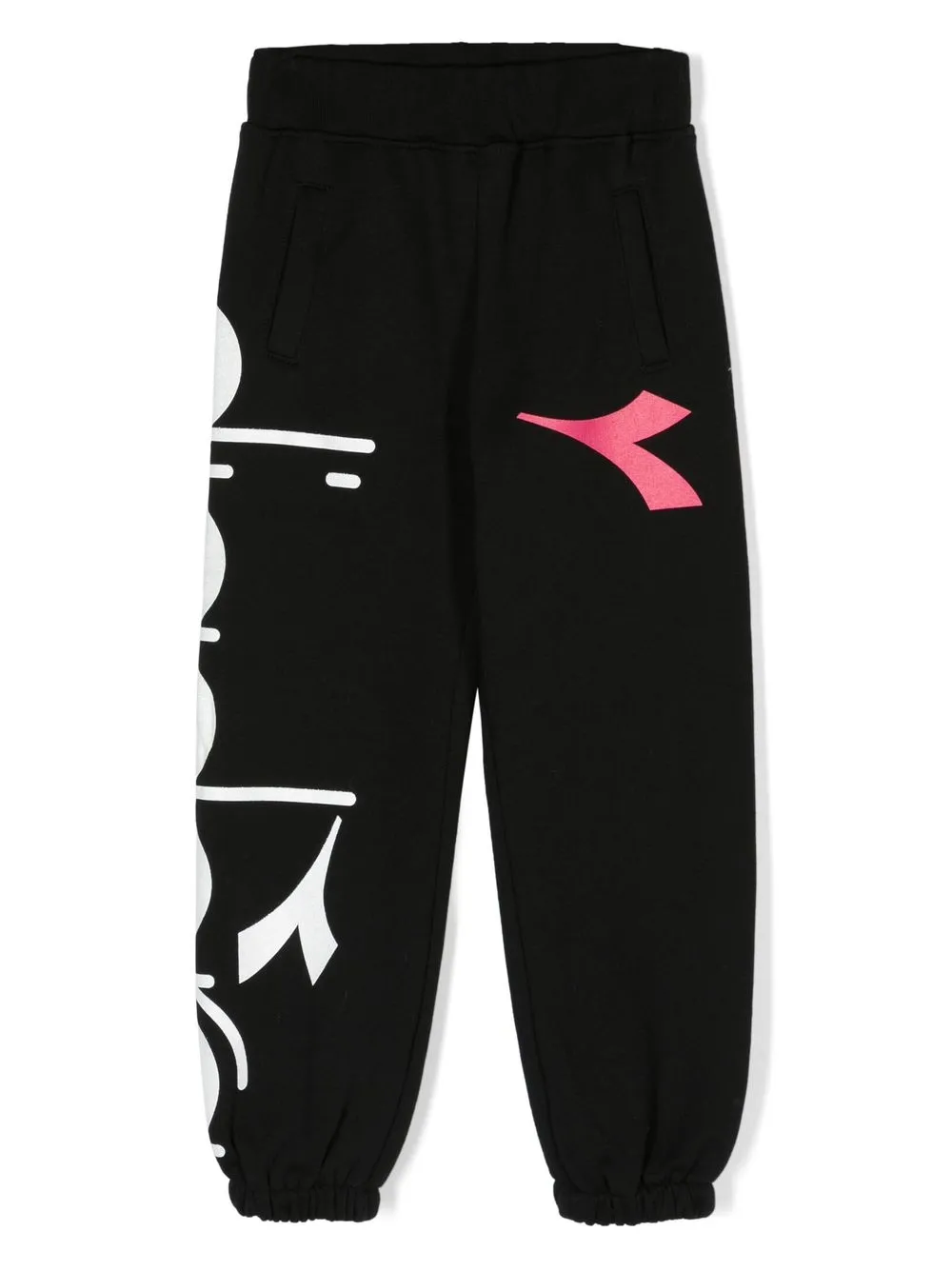 

Diadora Junior logo-print cotton track pants - Black