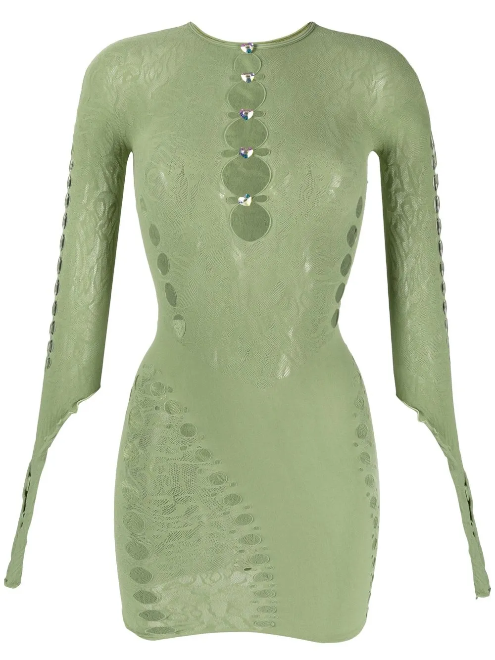 

POSTER GIRL long-sleeved cut-out dress - Green