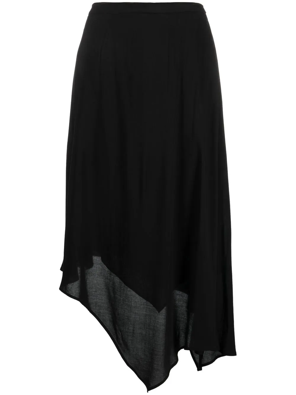 Ann Demeulemeester Asymmetric Midi Skirt In Black