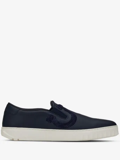Ferragamo Gancini leather slip-on sneakers