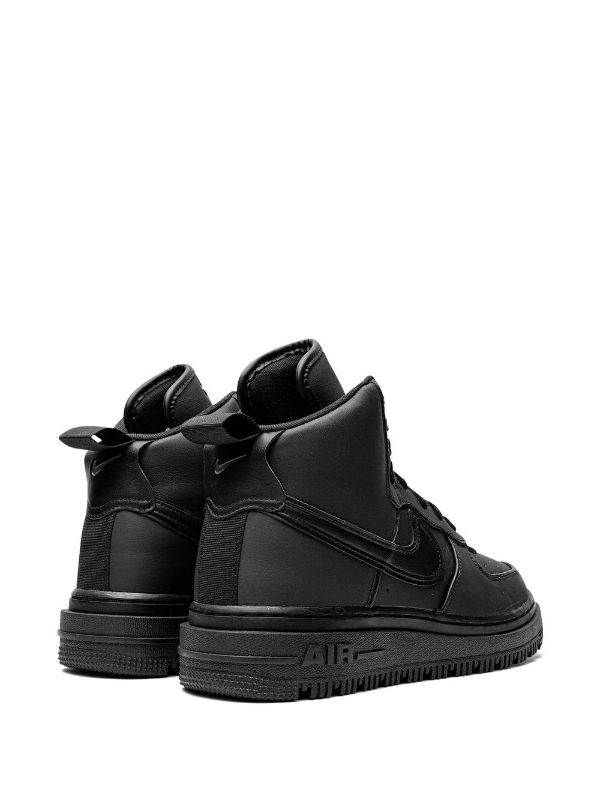 Nike Air Force 1 sneaker boots in triple black - BLACK