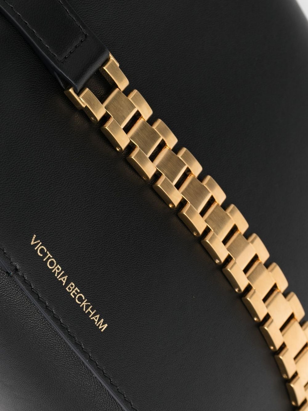 Shop Victoria Beckham Logo-print Leather Clutch Bag In Black