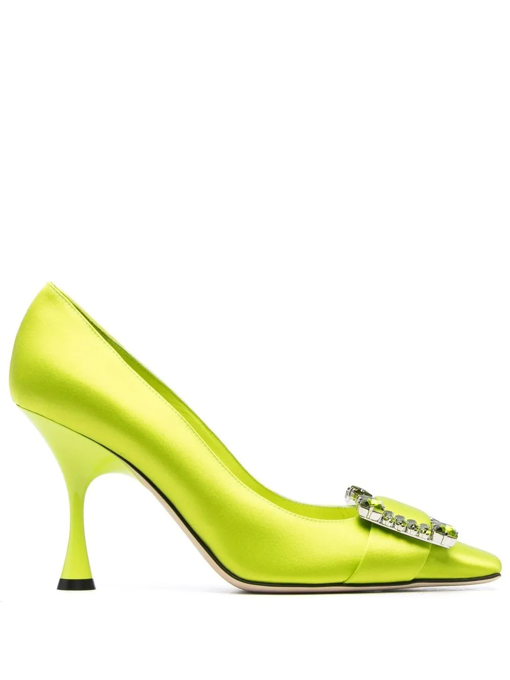 

Sergio Rossi Twenty crystal-buckle 90mm pumps - Green