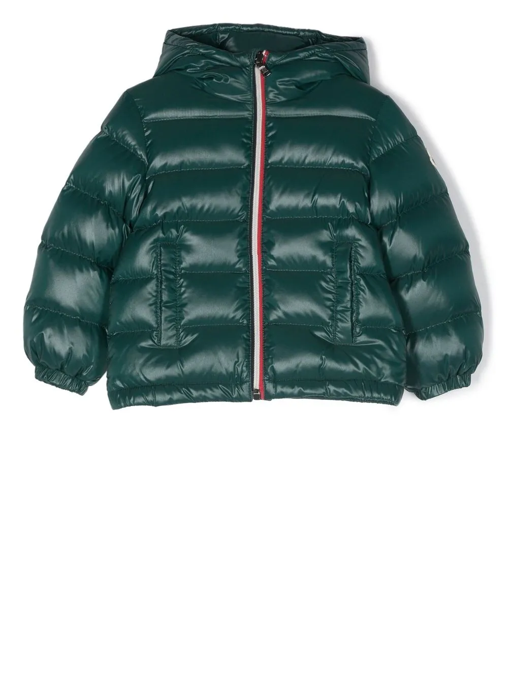 

Moncler Enfant chamarra capitonada con parche - Verde