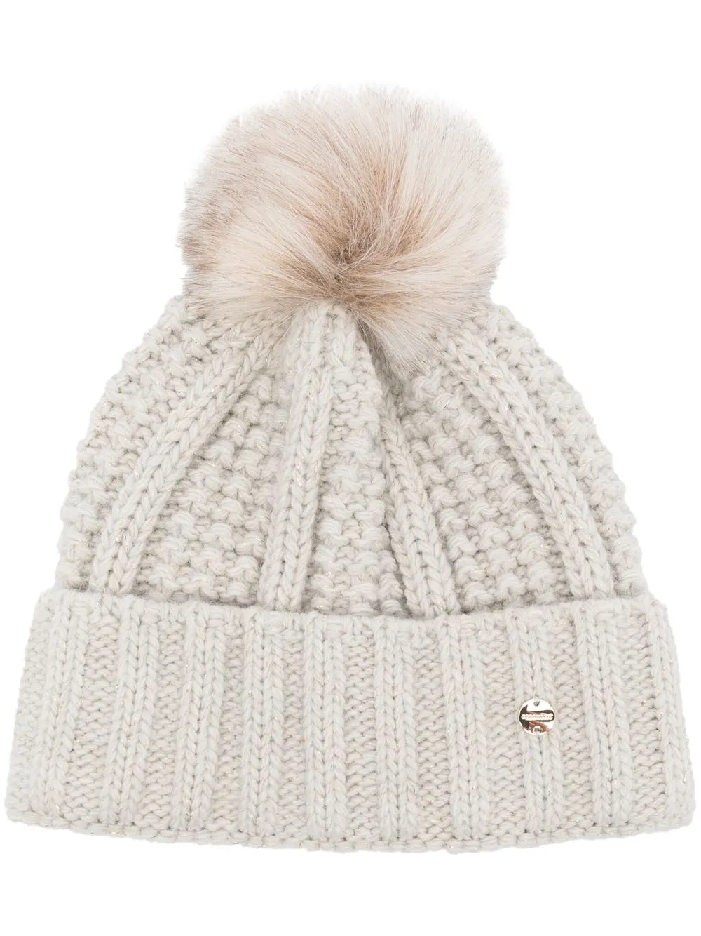 

Coccinelle pompom knitted beanie - Neutrals
