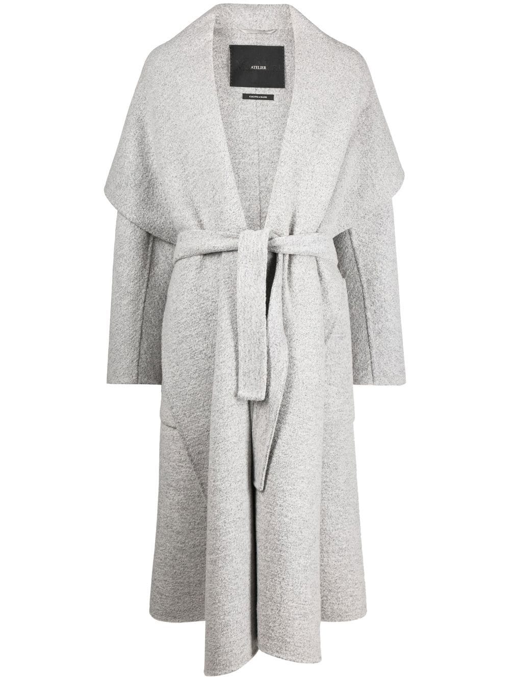 Max Mara Tie-waist Cashmere-wool Coat In Gray