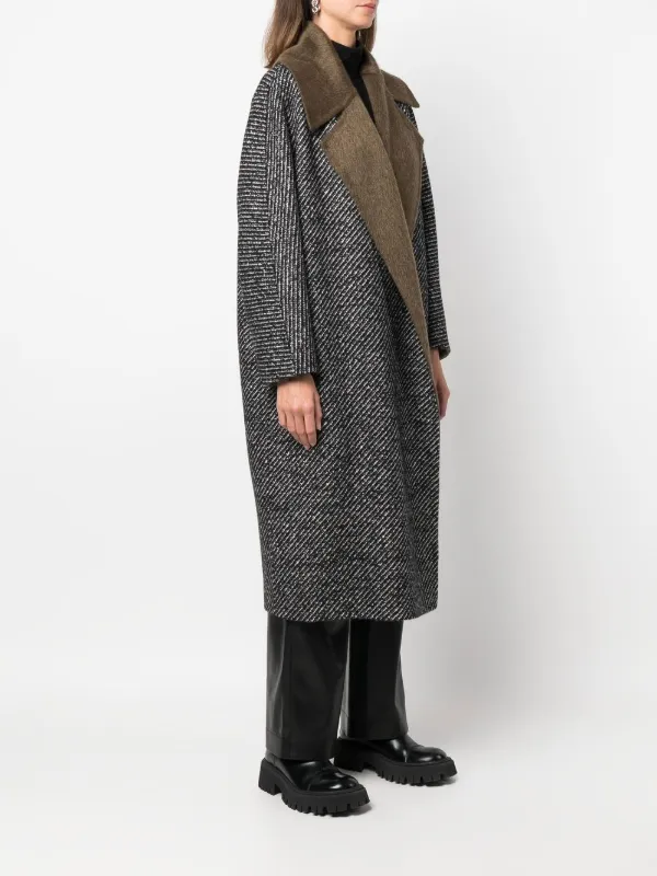 Max Mara Cappotto Midi Reversibile Con Cintura Nero FARFETCH IT