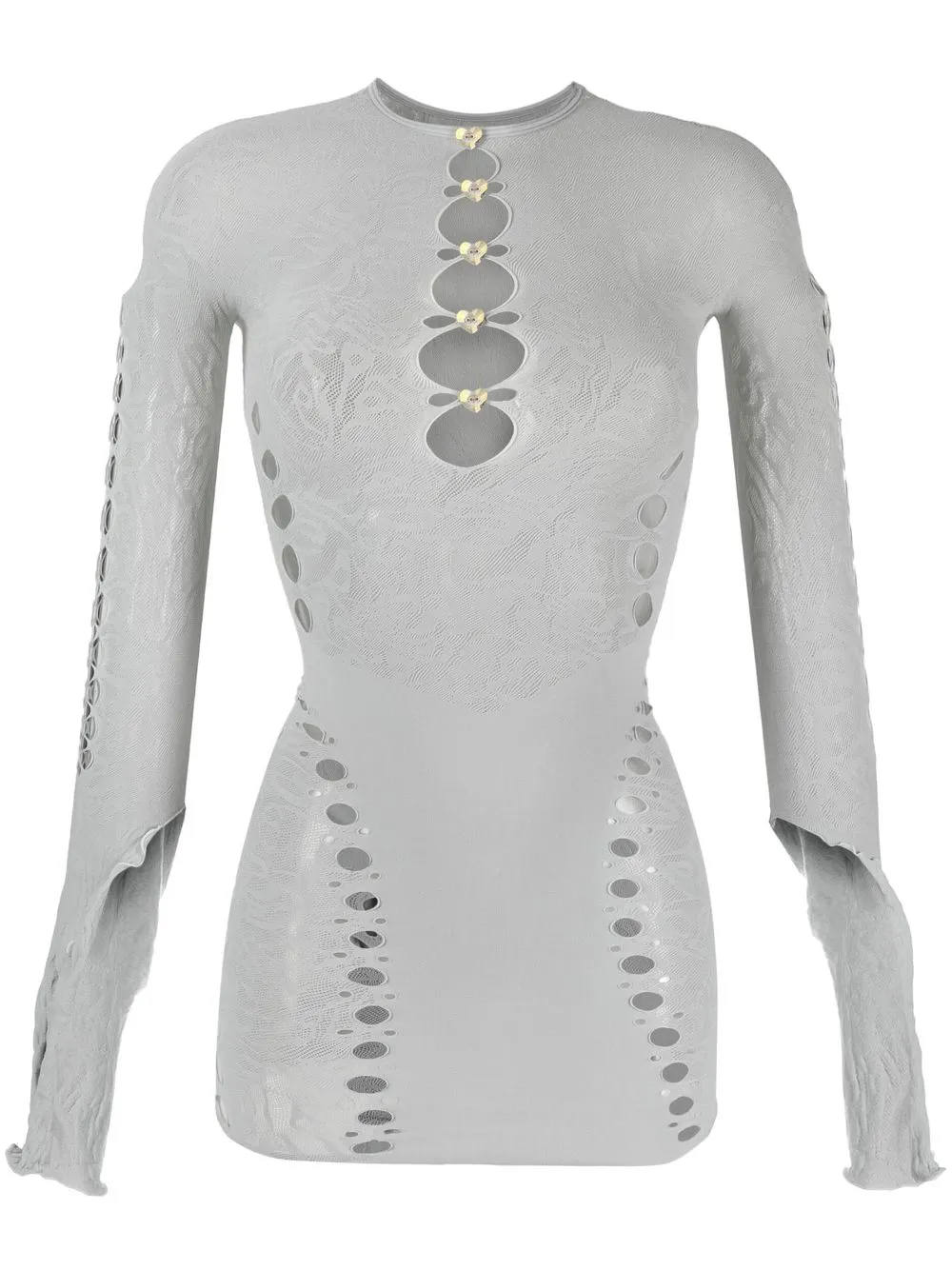 Poster Girl Long-sleeved Cut-out Dress In Grau