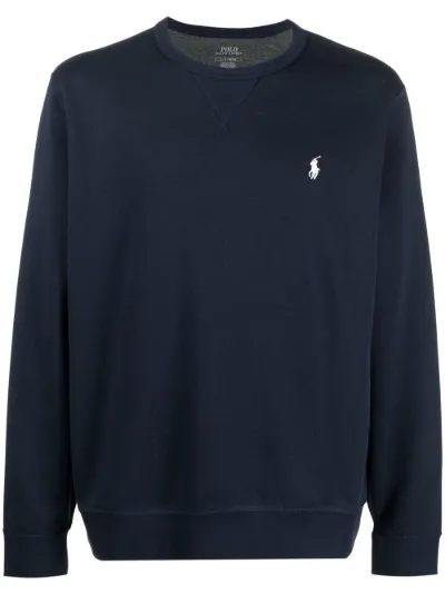 embroidered-logo crew neck jumper 
