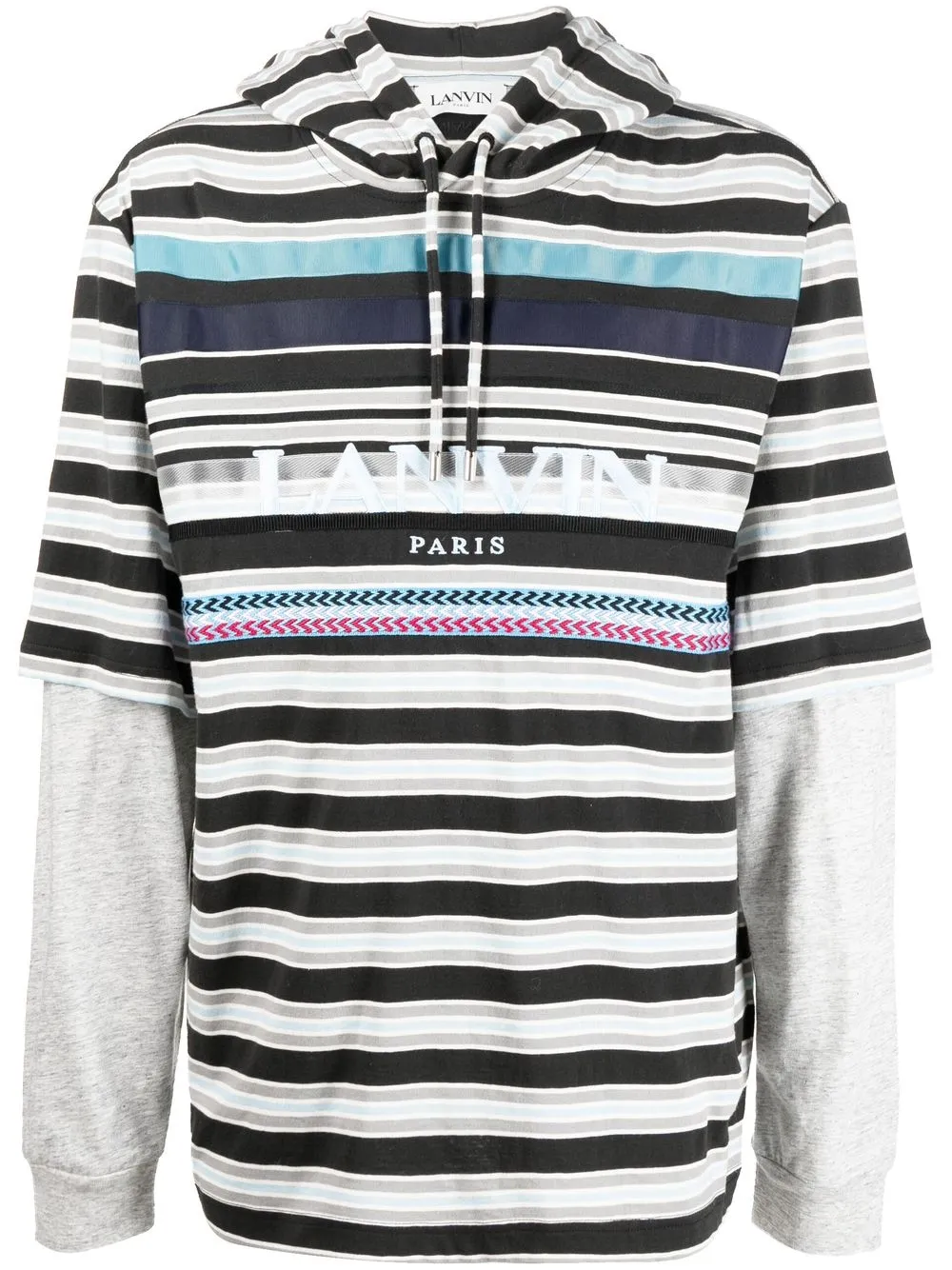 

Lanvin logo-print striped hoodie - Black