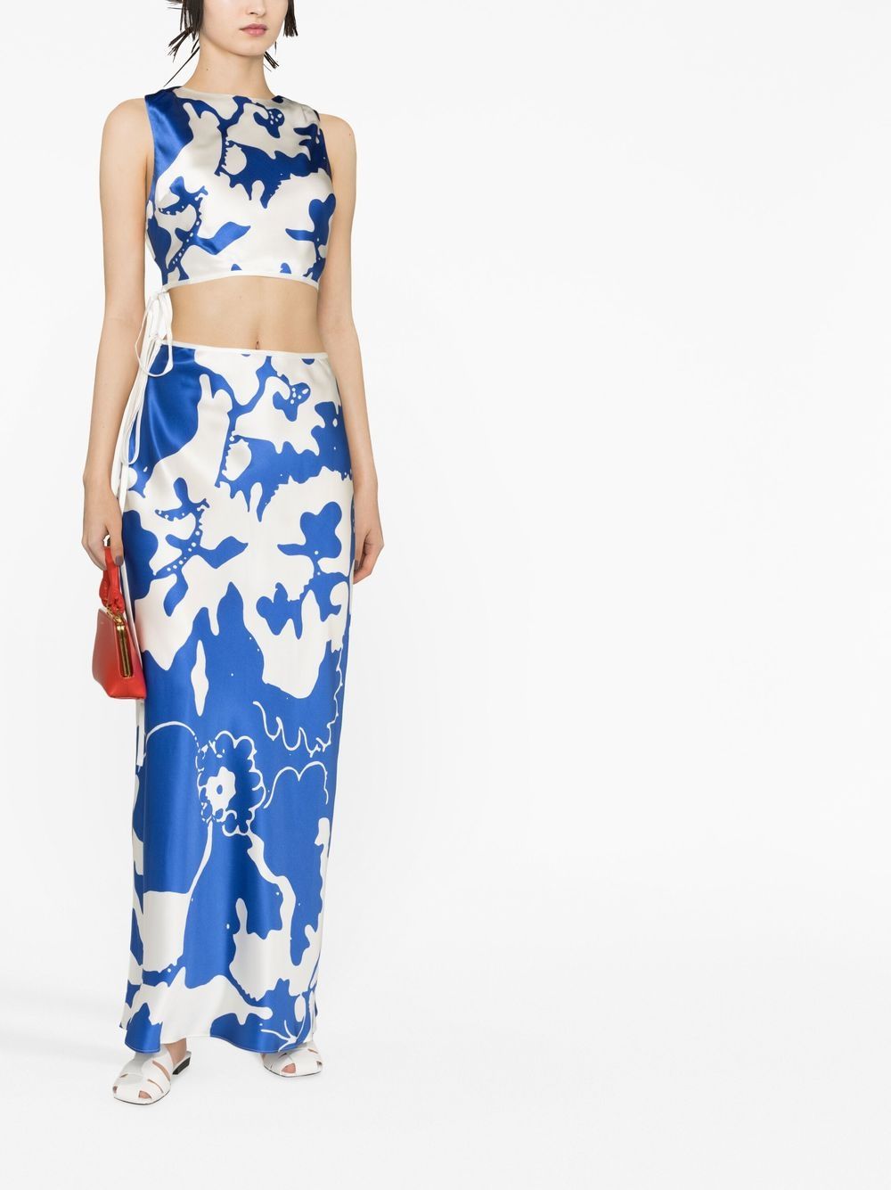 SIR. Maxi-rok met bloemenprint - Blauw