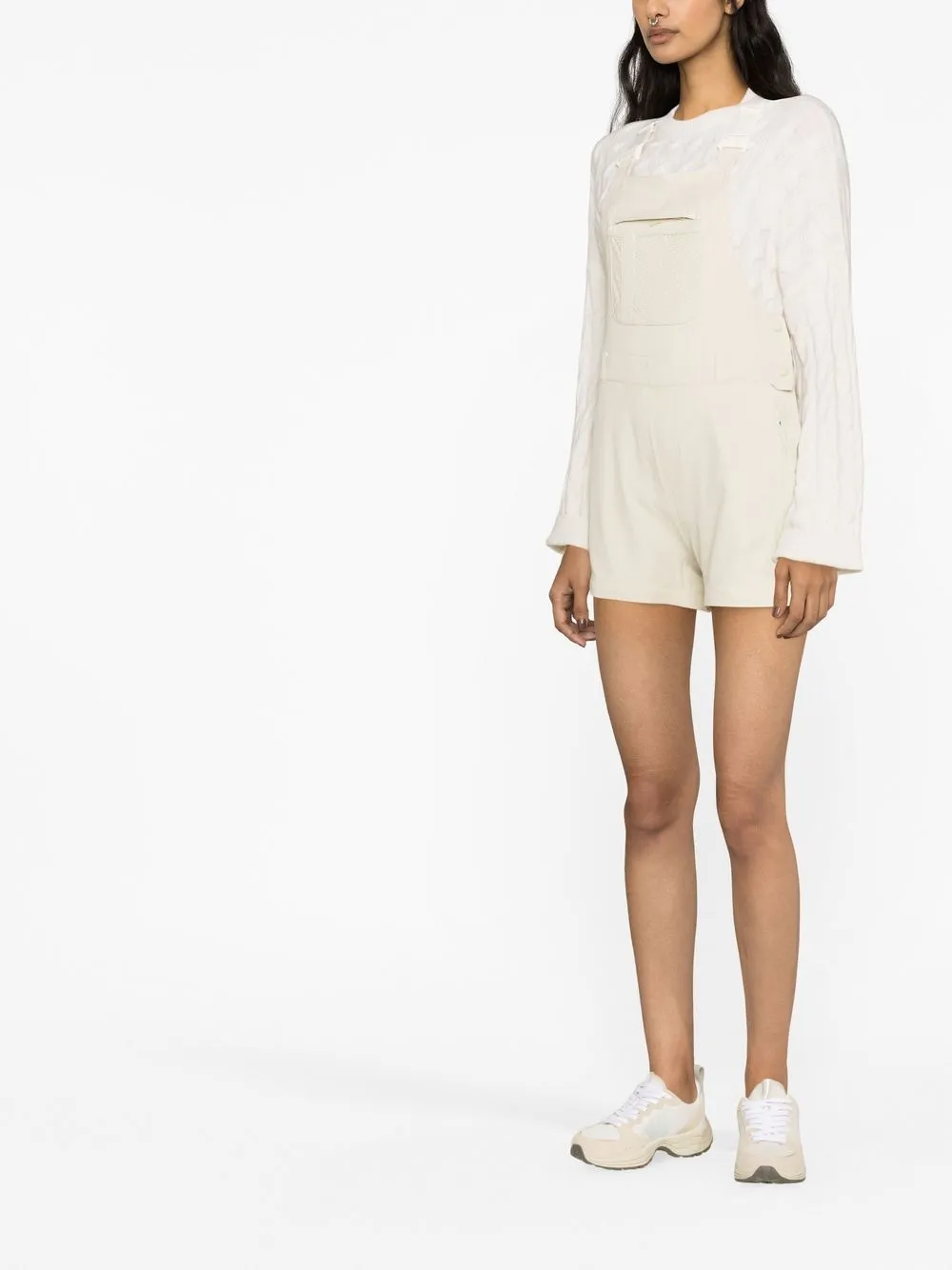 Outdoor Voices Women's Rectrek Zipoff Overalls In Linen Vanilla Sugar