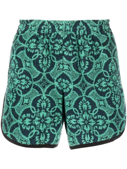 Marine Serre Shorts aus Frottee mit Print