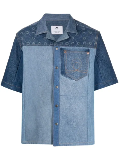 Marine Serre Regenerated denim shirt