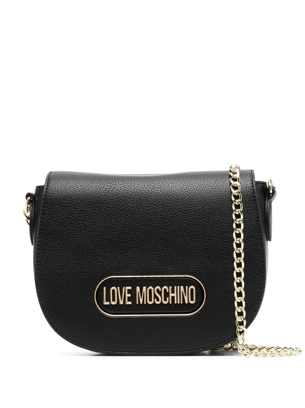 

Love Moschino logo-plaque satchel bag - Black