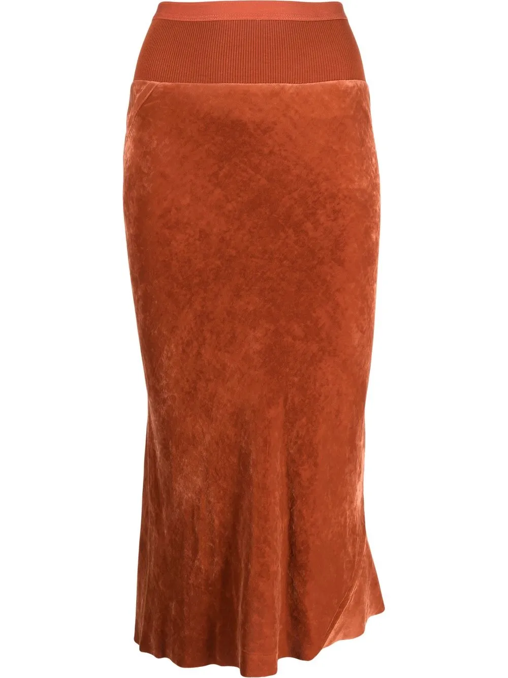 

Rick Owens falda midi texturizada - Naranja