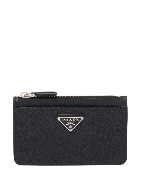 Prada Black Saffiano Leather Badge Holder Prada