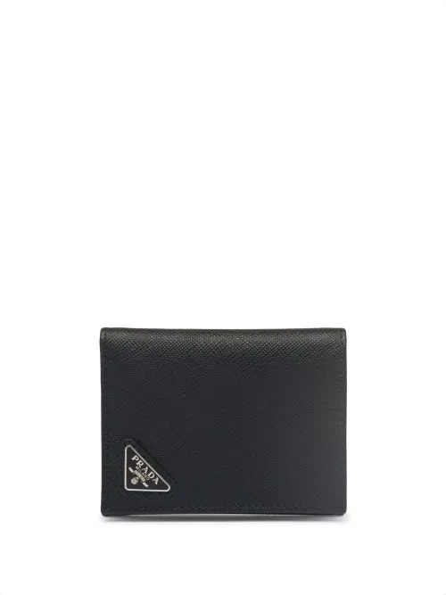Portefeuille en cuir Saffiano à plaque logo - Prada - Modalova