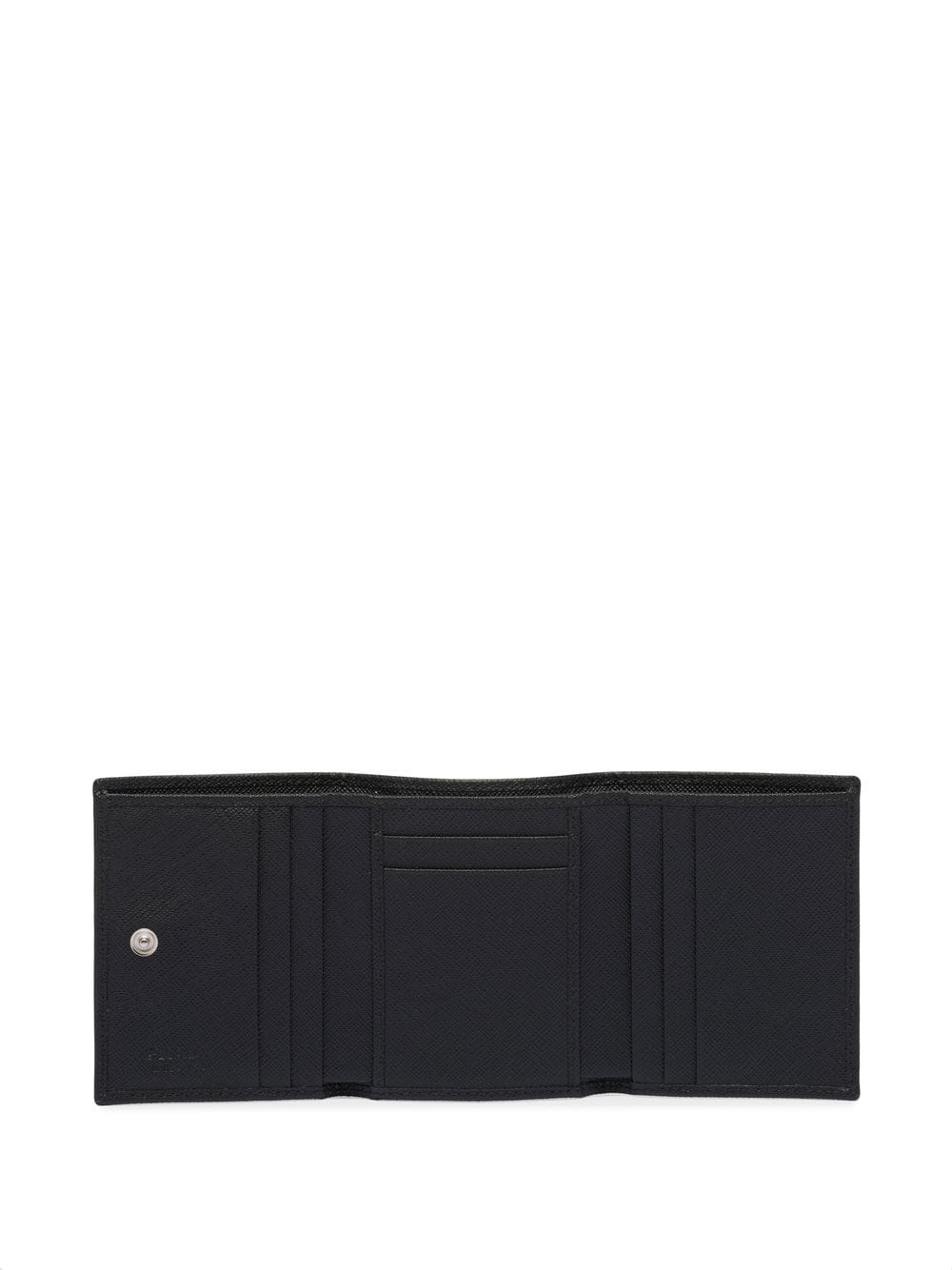 Shop Prada Logo-plaque Saffiano Leather Wallet In Schwarz