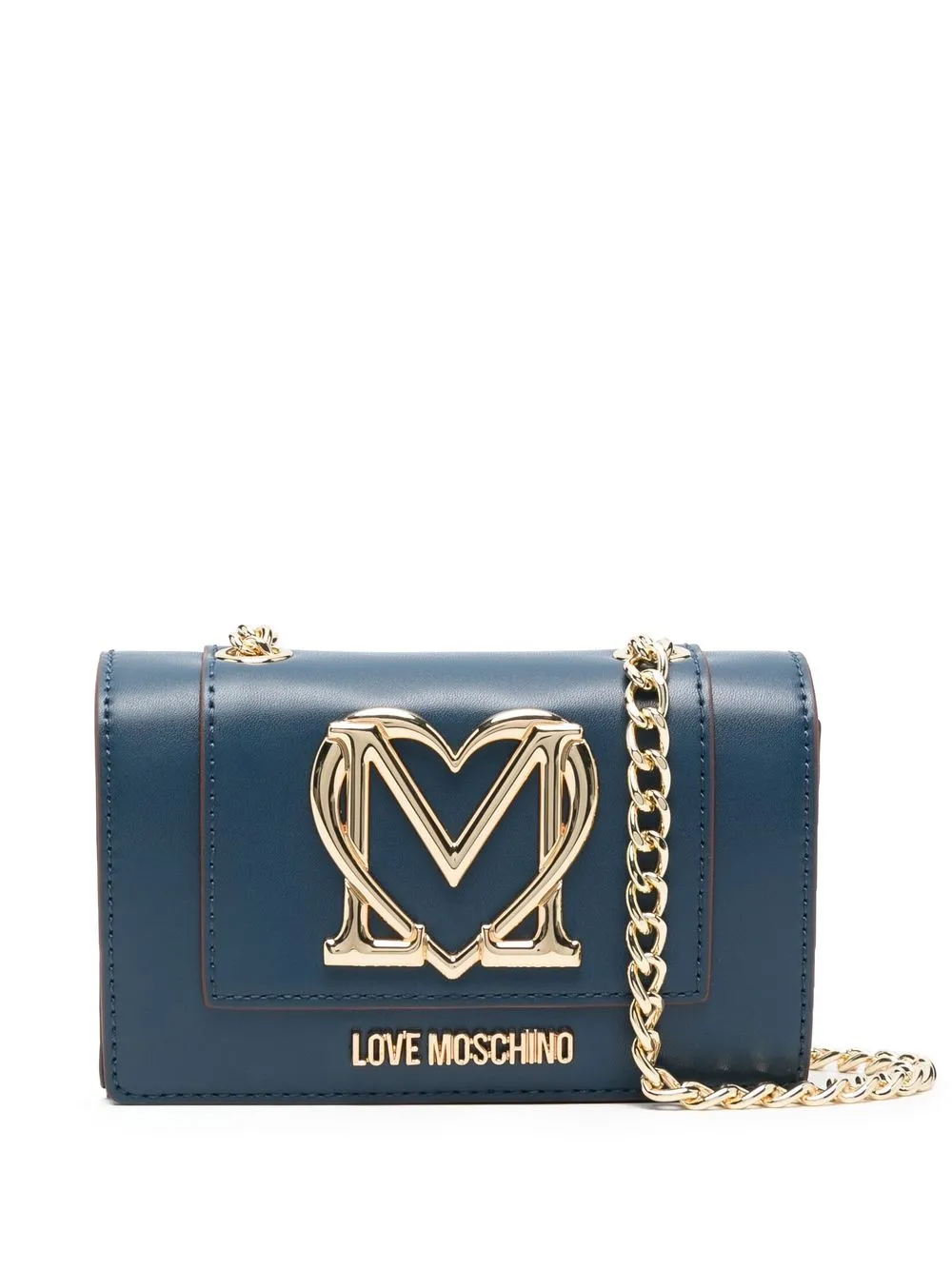 

Love Moschino bolsa crossbody con cadena y logo - Azul