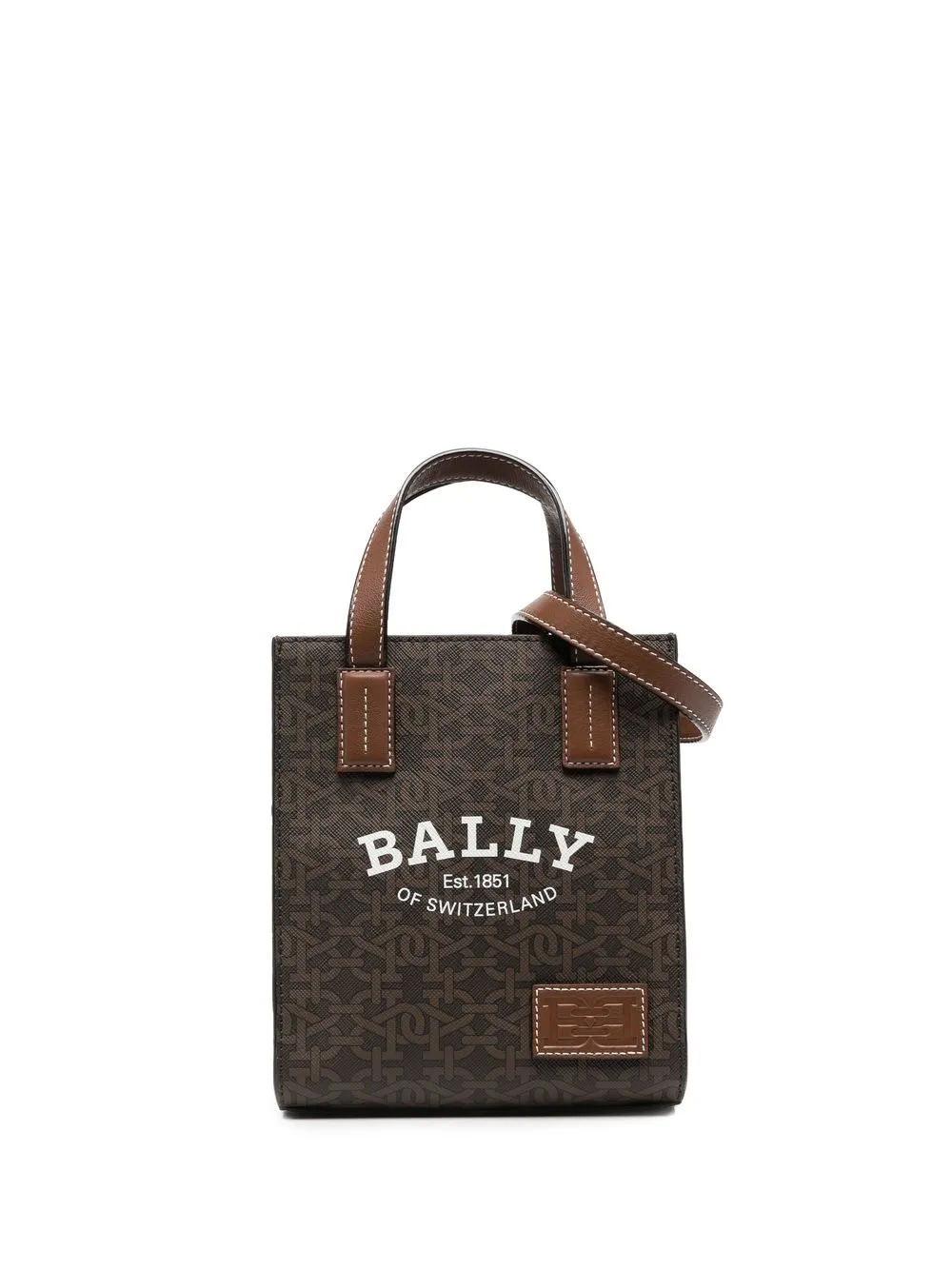 

Bally logo-print leather tote bag - Brown