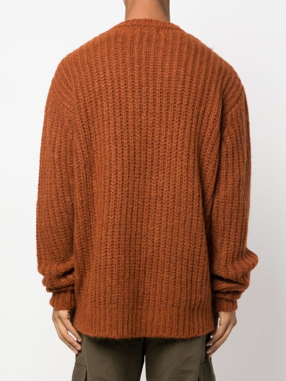 Shop Represent Ribbed-knit Logo-embroidered Jumper In Brown