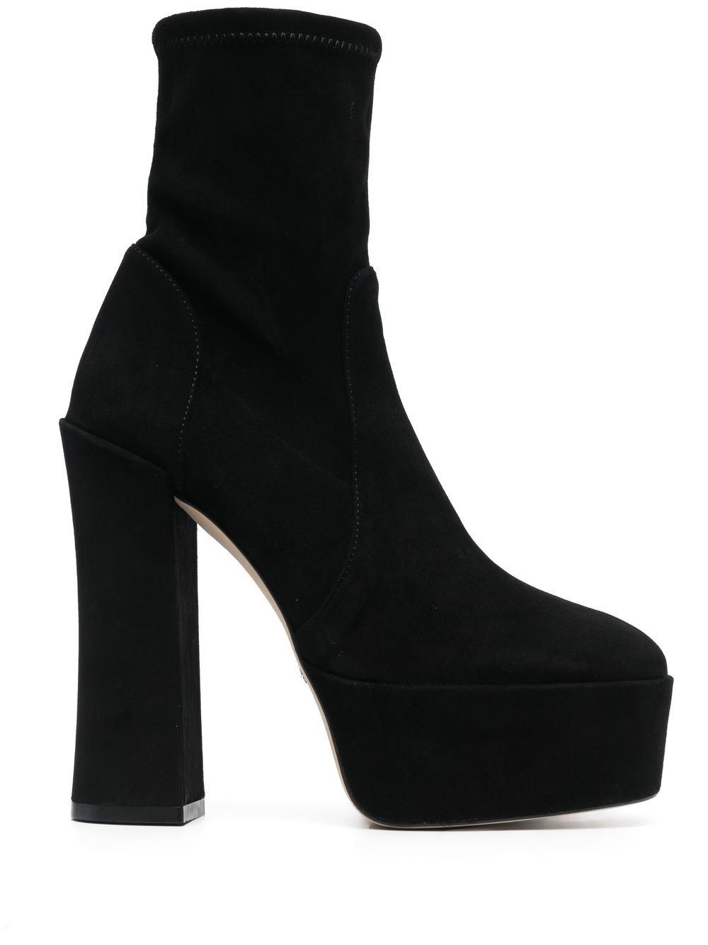 

Stuart Weitzman botas de gamuza con plataforma de 150mm - Negro