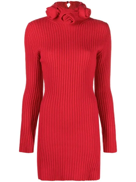 Blumarine roll-neck wool mini dress