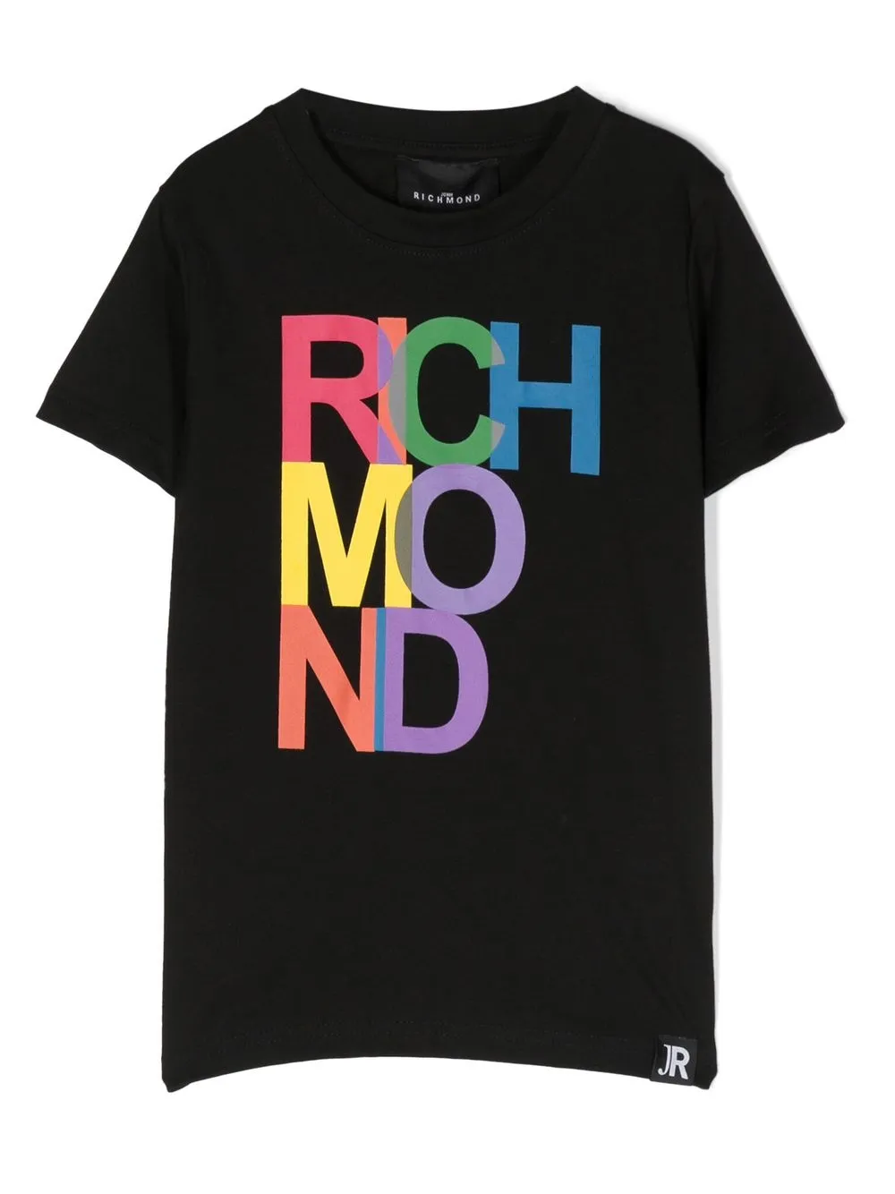 

John Richmond Junior playera manga corta con logo estampado - Negro