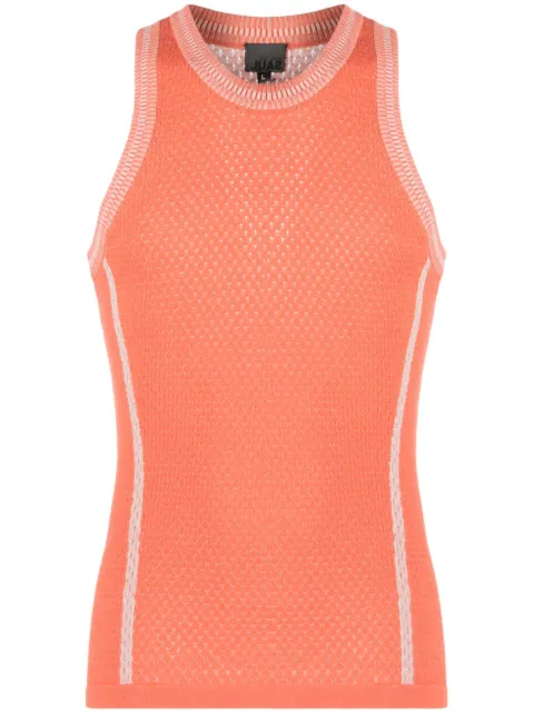 Saul Nash logo-print perforated tank top