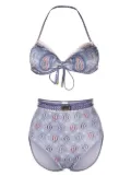 ZIMMERMANN paisley-print halterneck bikini - Blue