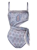 ZIMMERMANN Vitali Placement paisley print swimsuit - Blue