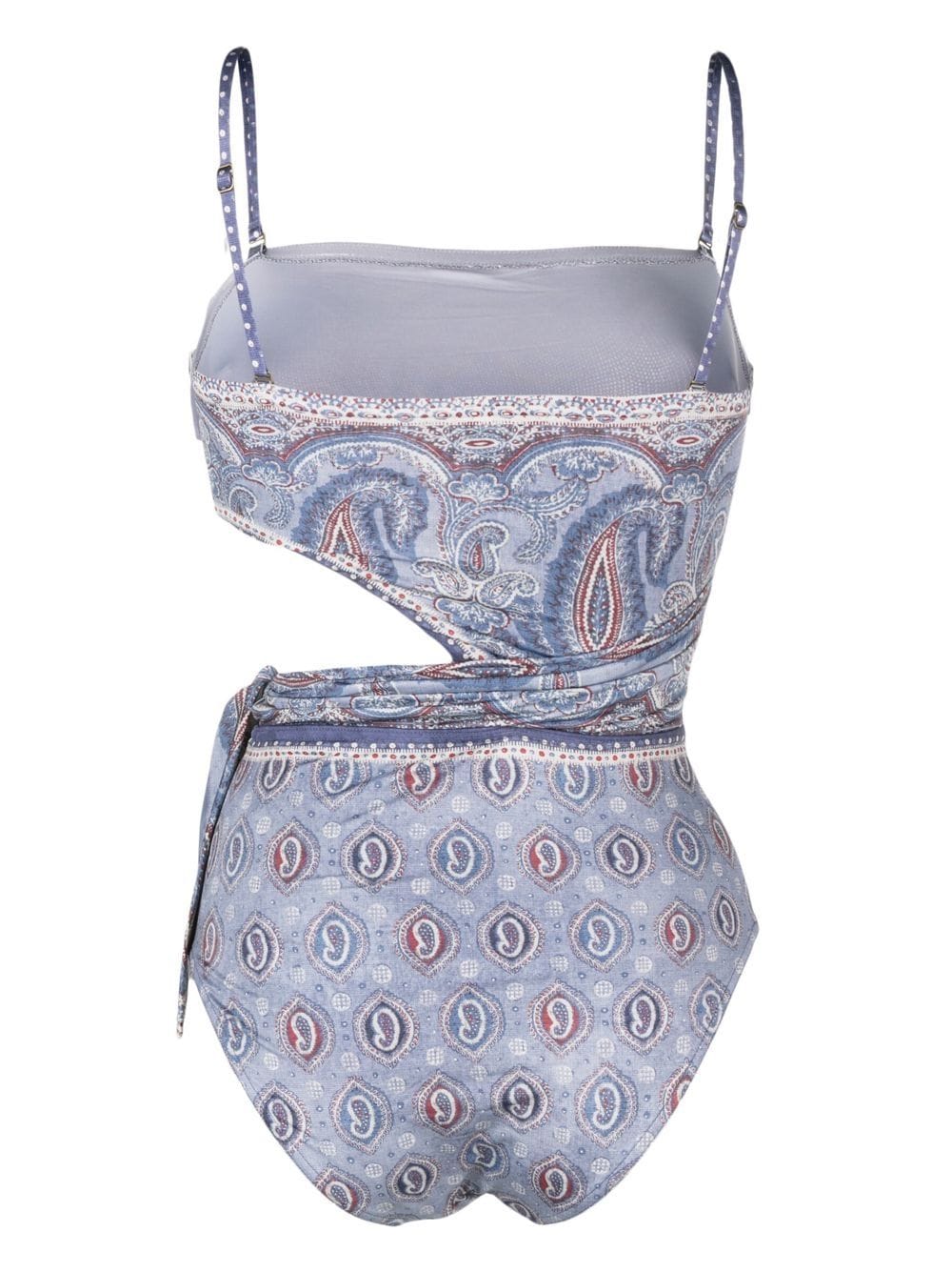 Shop Zimmermann Vitali Placement Paisley Print Swimsuit In Blue