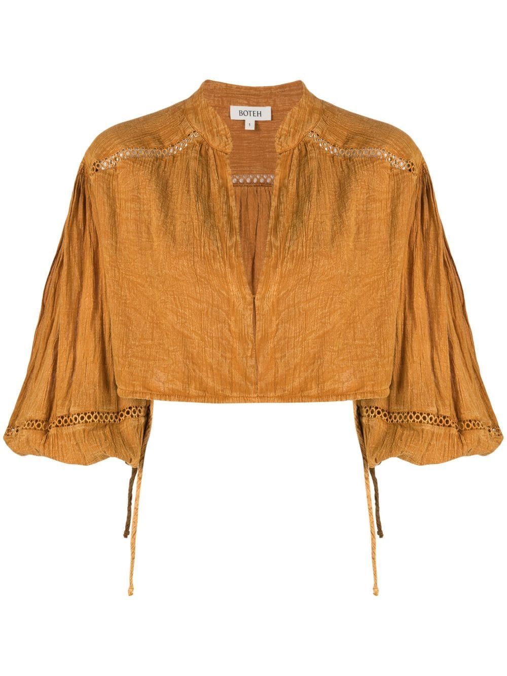 BOTEH cropped long-sleeve blouse