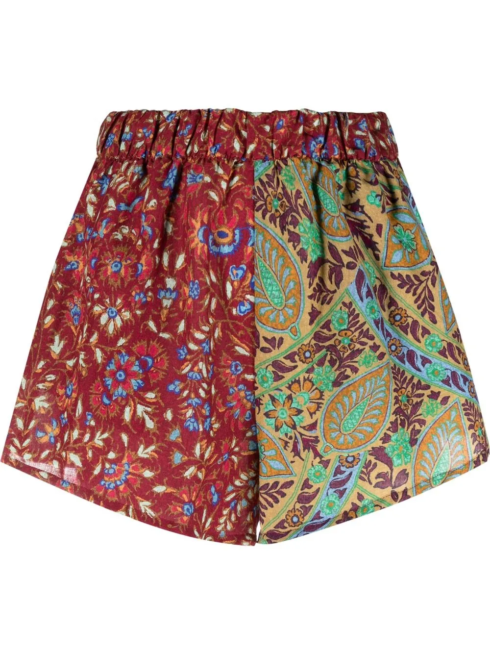 boteh es canar mix-print shorts - red