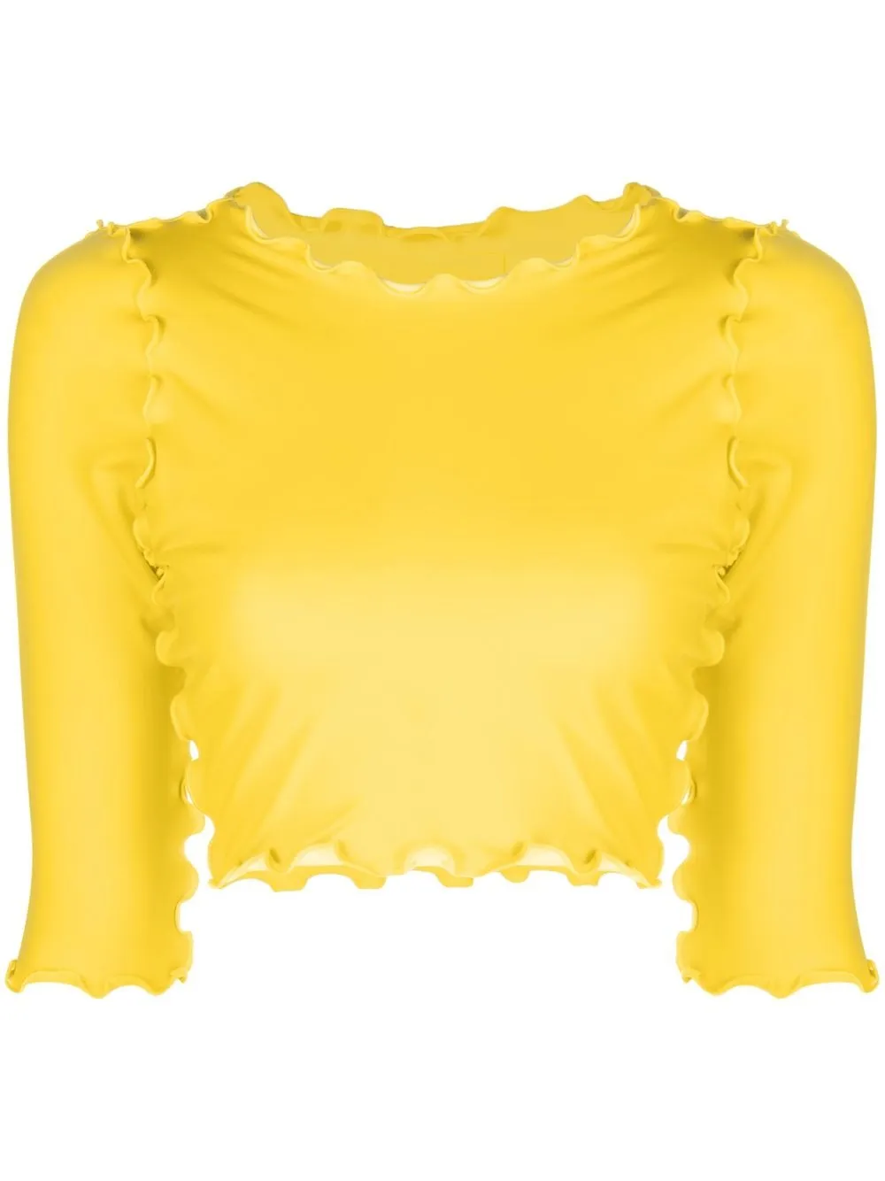 

sherris rolled-trim cropped top - Yellow