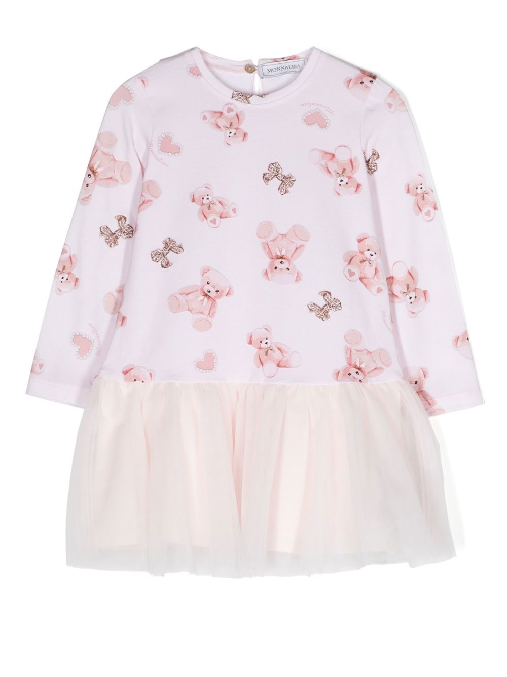 

Monnalisa teddy bear print dress - Pink