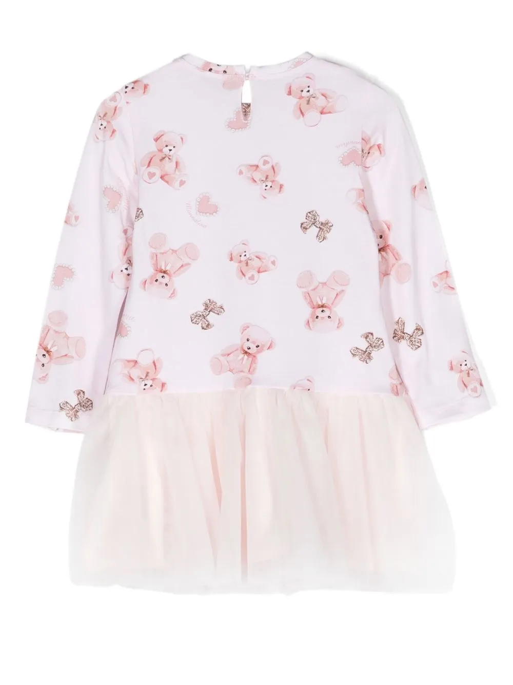 Monnalisa Jurk met teddybeerprint - Roze