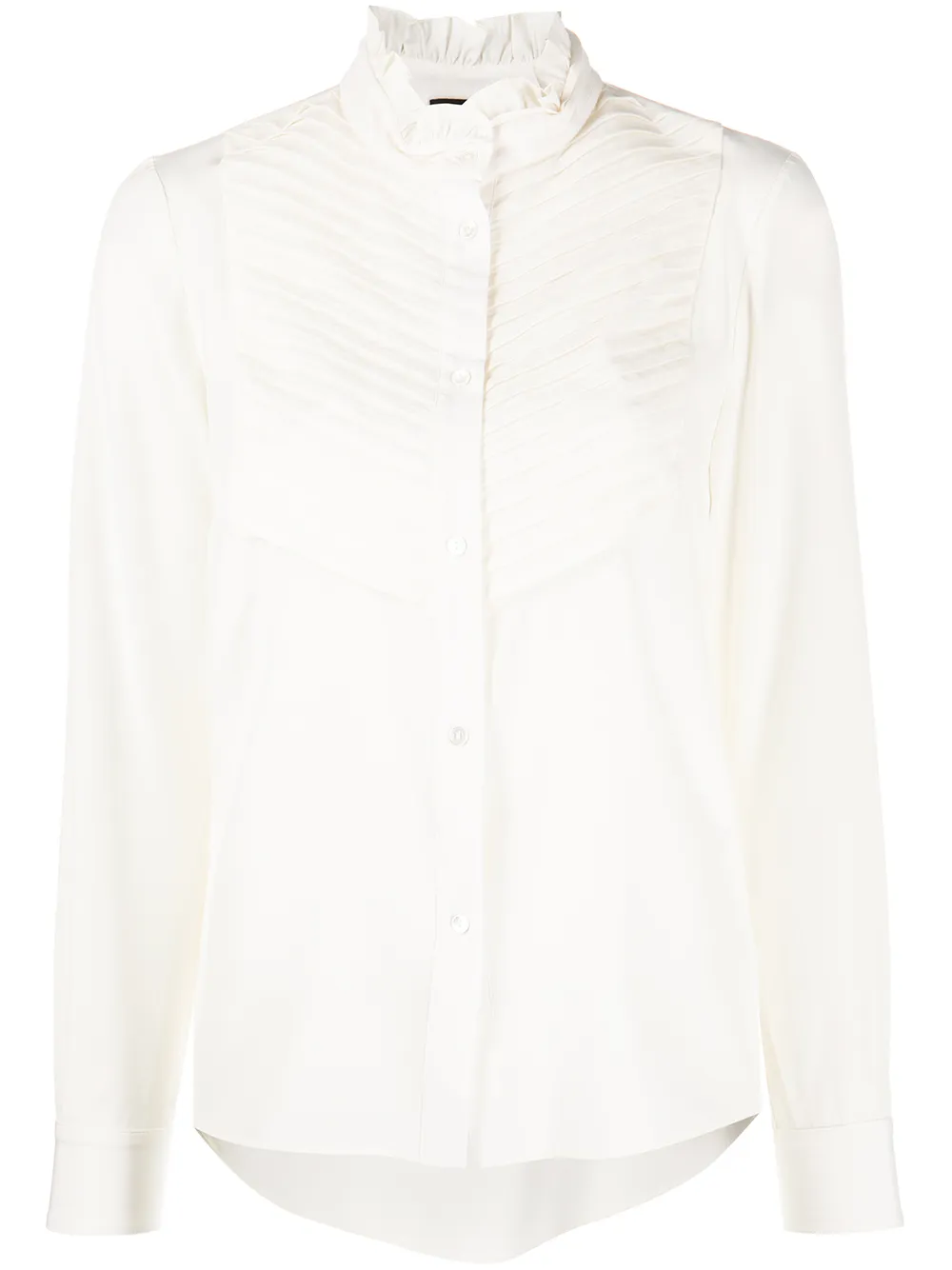 

Nili Lotan pleated-panel silk shirt - White
