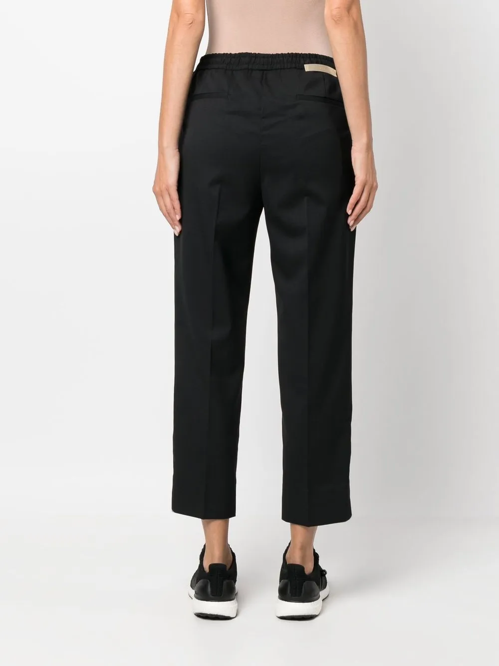 Briglia 1949 Elasticated Cropped Trousers In Black