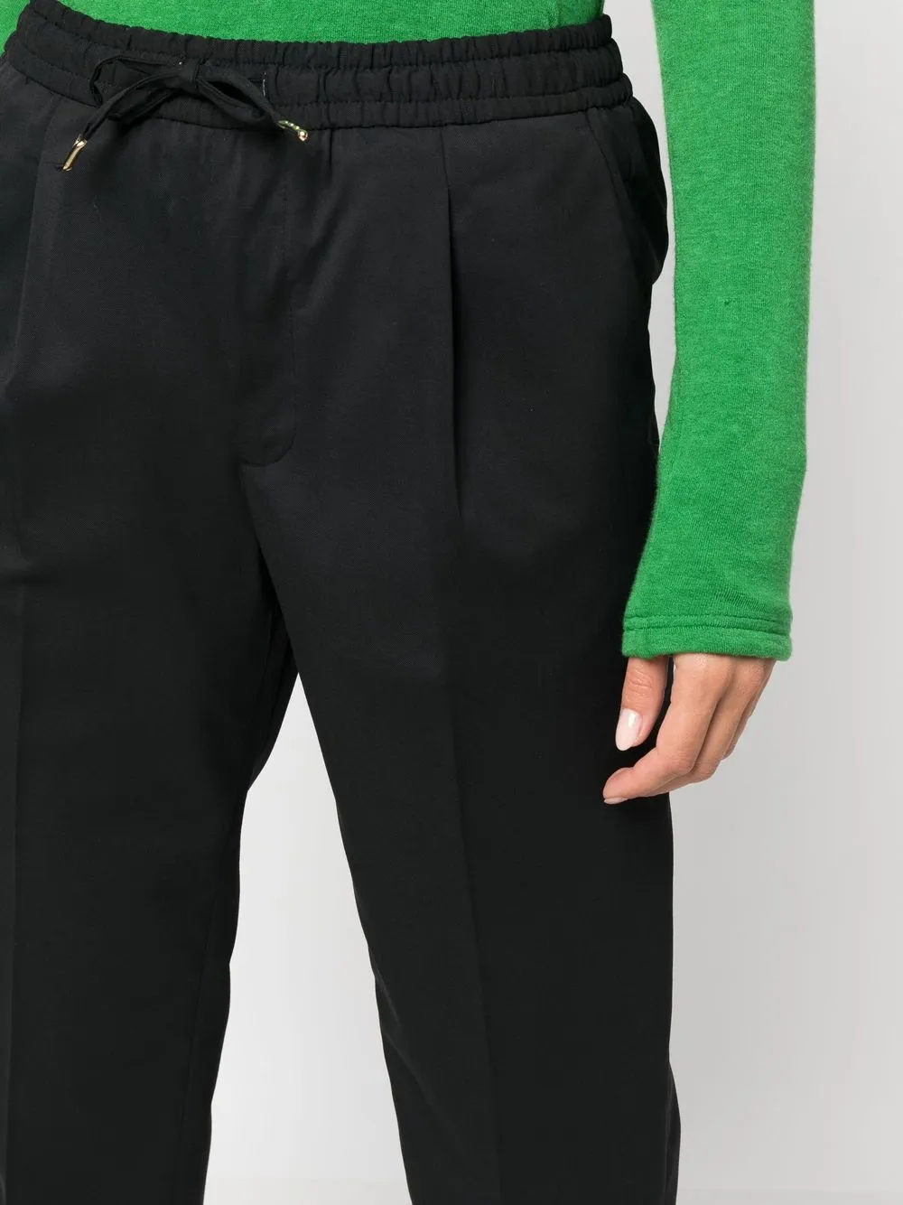 Briglia 1949 Elasticated Cropped Trousers In Black