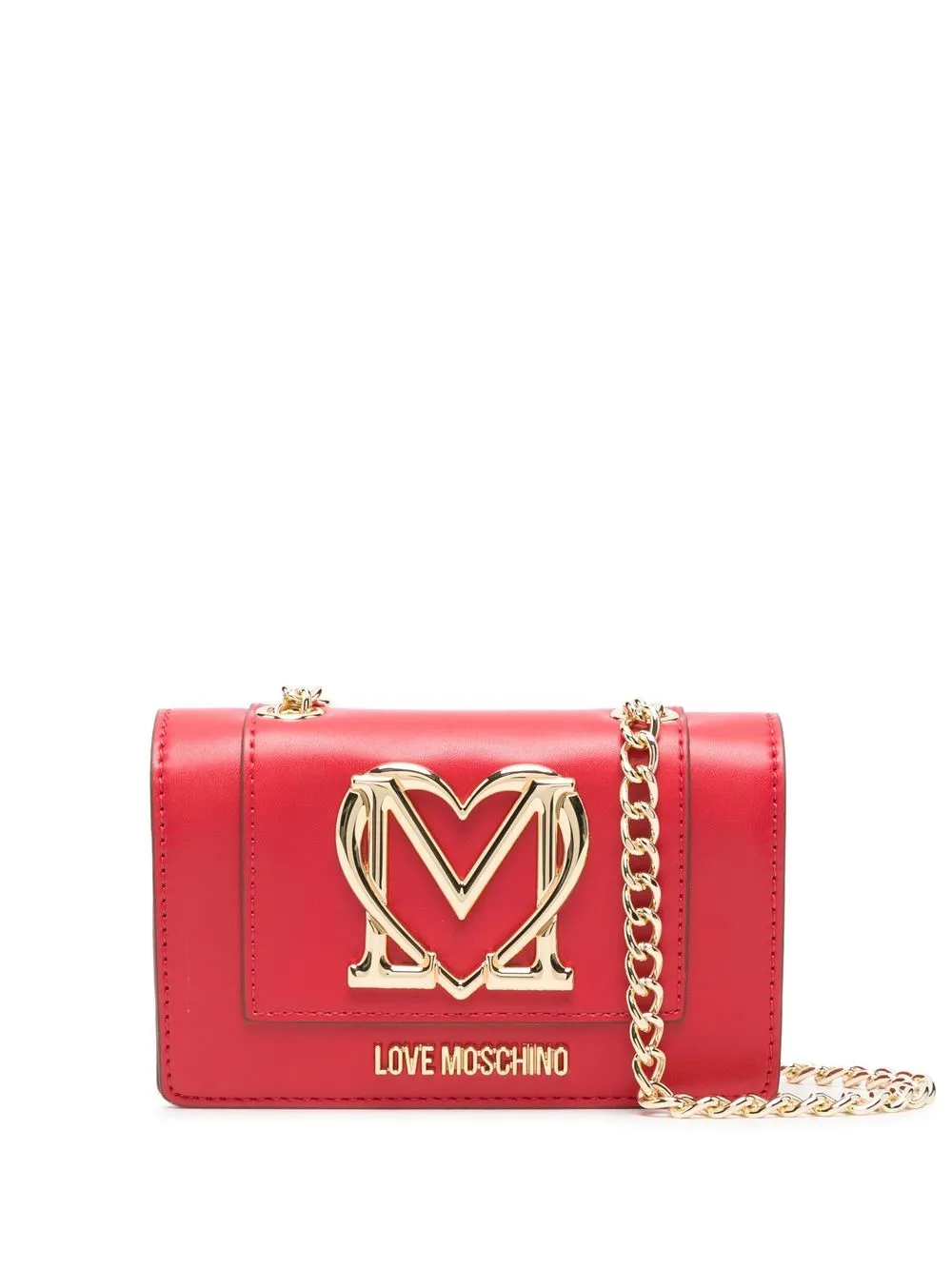 

Love Moschino bolsa crossbody con placa del logo pequeña - Rojo