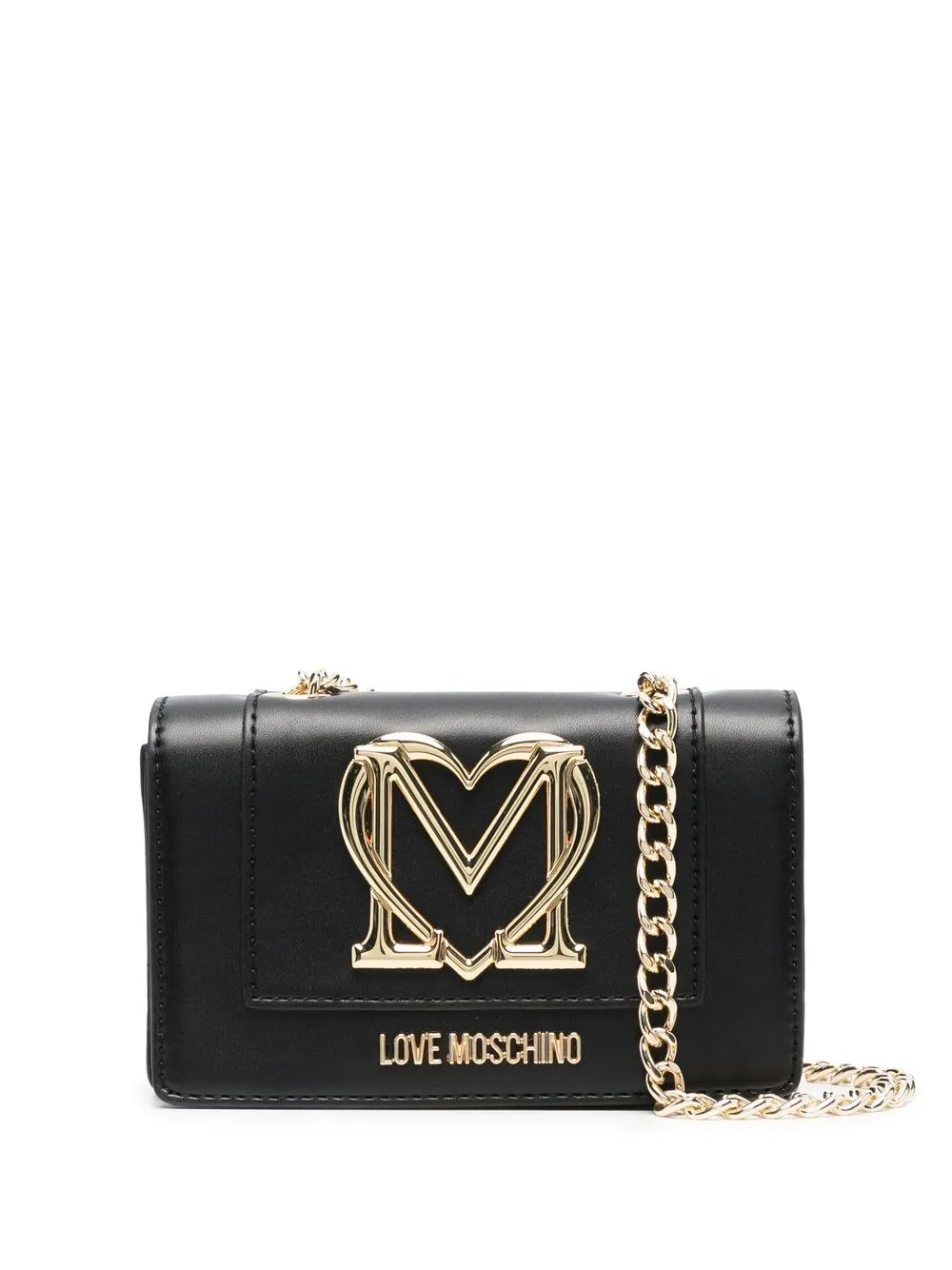 

Love Moschino bolsa crossbody con cadena y logo - Negro