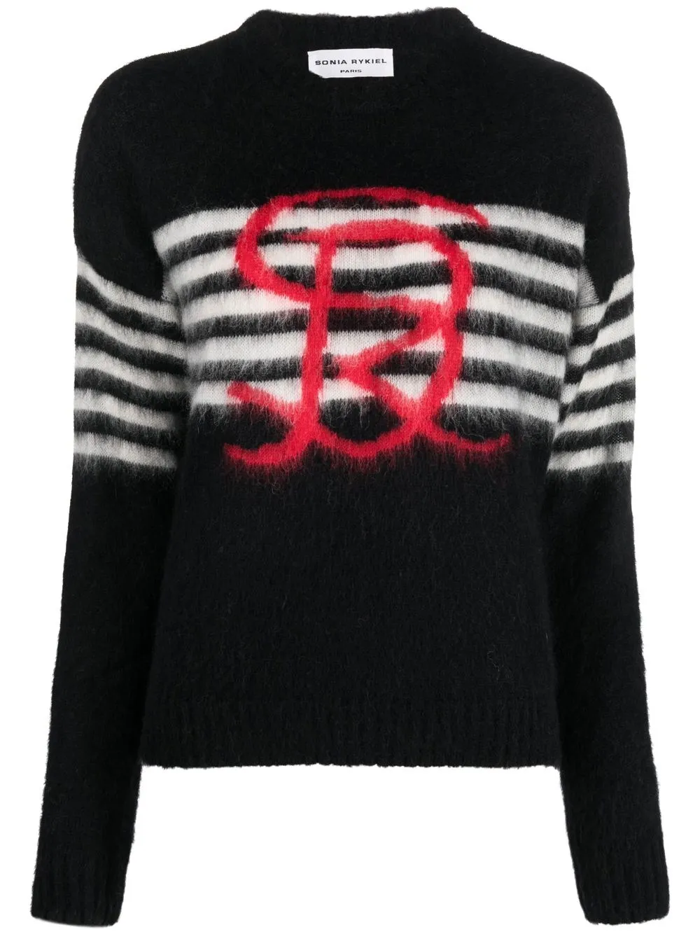 

Sonia Rykiel striped crew neck jumper - Black